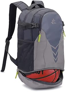 Bseash 35L Basketball Backpack with Bottom Ball Compartment  Large Capacity Sports Equipment Bag for Youth Boys Girls Fit Basketball Volleyball Football Soccer Ball, Gym, Outdoor, Travel, Team