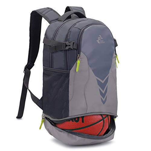 Sac à Dos de Basket-Ball athlétique léger de 35L, Sac à Dos de Gymnastique Multifonctionnel avec Compartiment pour Ballon au Fond, adapté au Ballon de Volley-Ball, de Football et de Soccer Cover