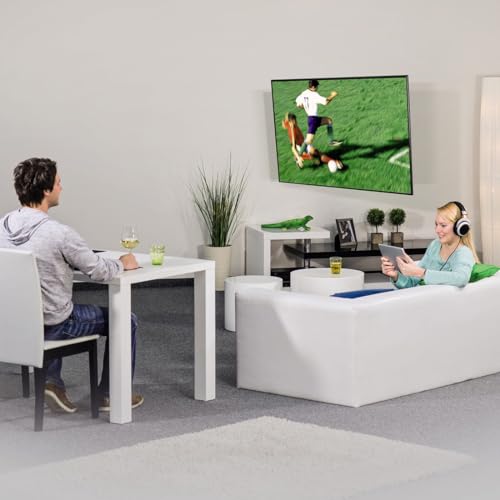 Hama TV Wandhalterung schwenkbar, neigbar, ausziehbar (TV Wandhalterung 19-48 Zoll, VESA 75x75 bis VESA 200x200, bis 20kg, 3 Gelenke, mit Fischer-Dübeln & Montageanleitung) schwarz-weiß – Bild 5