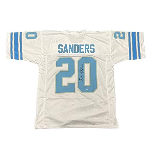 Barry Sanders Detriot Lions Signed Autograph Custom Jersey White Certified