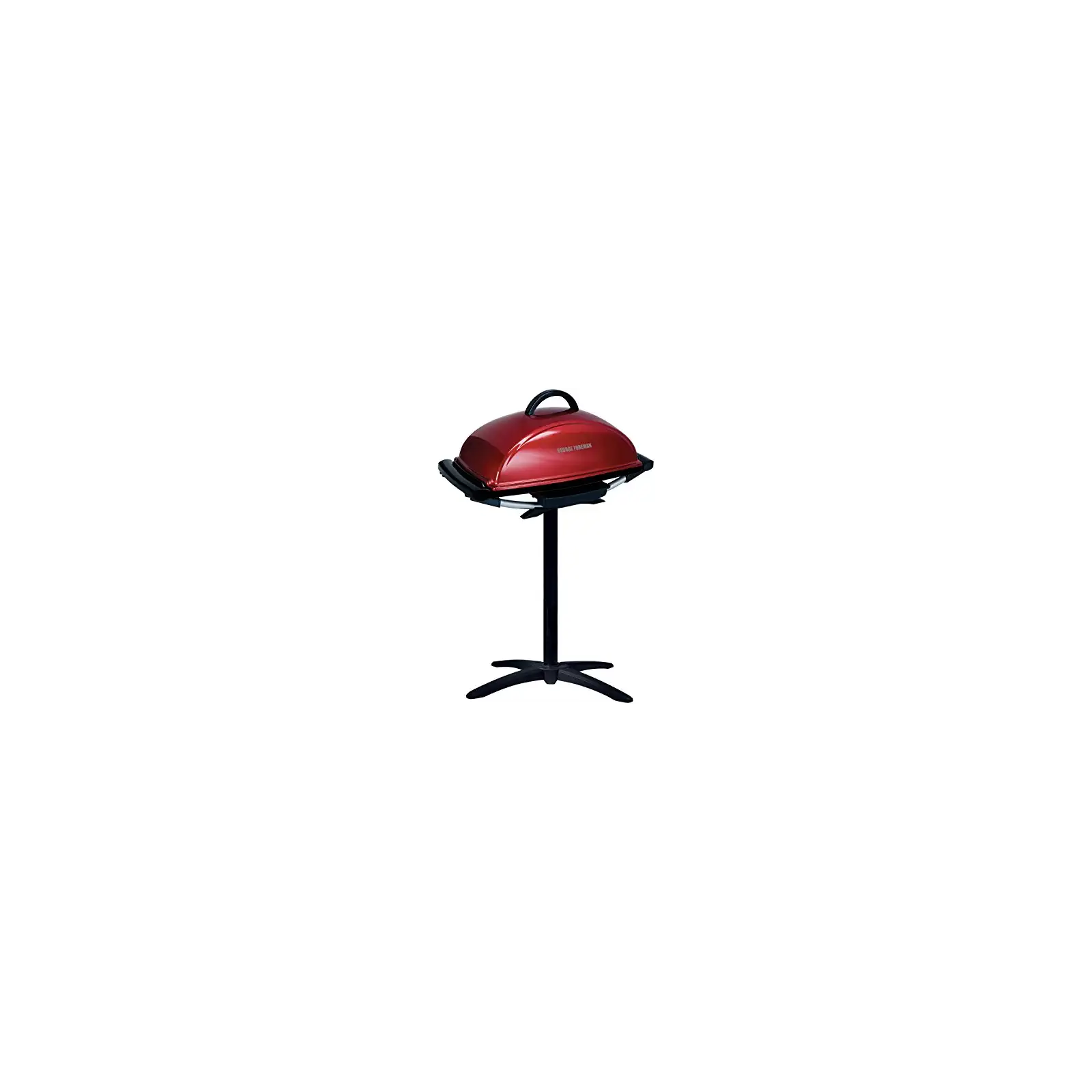 George Foreman Indoor/Outdoor Electric Grill with Stand | Indoor or outdoor electric grill with nonstick surface, 5 heat settings and fat-removing drip tray for healthier grilling.