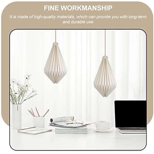 Minkissy Hanging Light Fixtures Paper Origami Lampshade Nordic Style Paper Lampshade Paper Foldable Lampshade, E27 Lampshade For Home Decor Night Light Bulb #TOP4