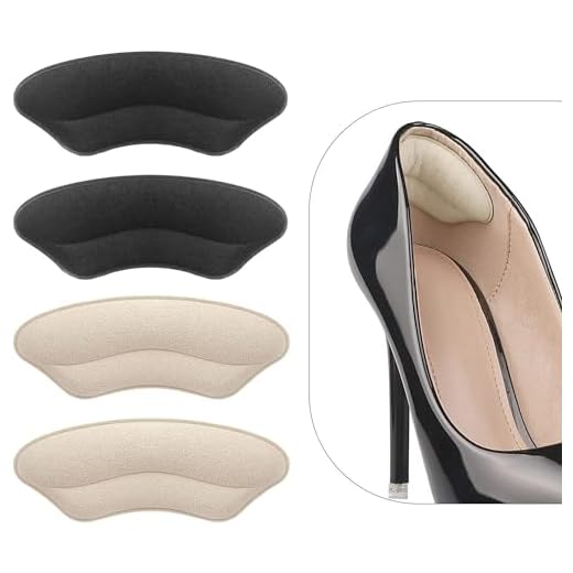 Heel Grips Liner Cushions Inserts for Loose Shoes, Heel Pads Snugs for Shoe Too Big Men Women, Filler Improved Shoe Fit and Comfort, Stop Heel Slip and Blister (4 Pairs) (Pale Apricot+Black)