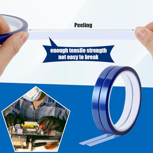 Image of Heat Tape for Sublimation, 10 Rolls Heat Resistant Tape 10mm x30m(98ft) | No Residue Heat Transfer Tape Sublimation Heat Tape for Press Electronic Soldering Insulation
