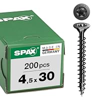 Spax Universalschraube, Senkkopf, schwarz, T-STAR plus, Vollgewinde (4,5x30 mm 200 Stück) – Ansicht 1
