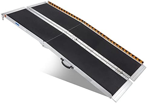 Wheelchair Ramps 92cm, gardhom Extra Wide 79cm Folding Portable Antiskid Aluminum Ramp for Door Threshold Steps Stairs, 362kg Loading Capacity Foldable Wheelchair Ramp for Handicapped Walkers Elder