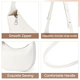 TORISKY Mała skórzana torba na ramię dla kobiet, regulowana torebka, codzienna torba pod pachami, moda retro torba crossbody, odpowiednia na randki w podróży, biały