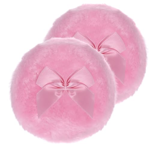 2 Pcs Large Body Powder Puff, 3.5 Inch Soft Washable Reusable Dusting Big Fluffy Powder Puff for Wet Dry Makeup Face Body
