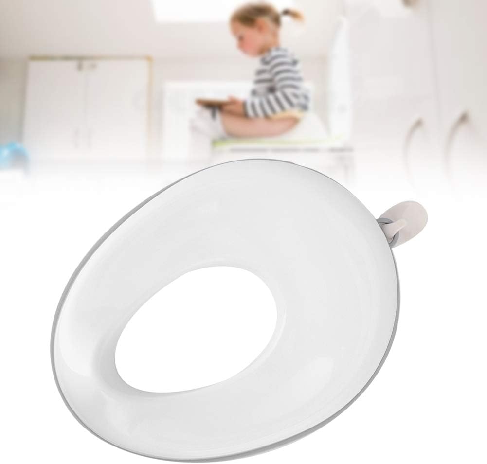 Potty Training Toilet Seat, Portable Toilet Trainer Travel Potty Training Helper Toilet Potty Ring Assistant Tool Built in Splashproof Board with Adhesive Hook for Boys Girls
