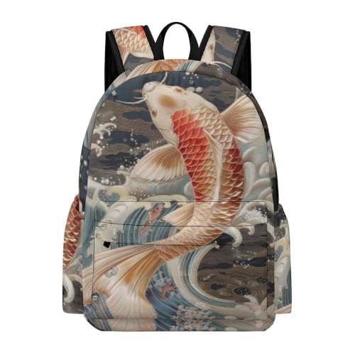 Sac à dos poisson rouge filles garçons sac de sport léger tendance