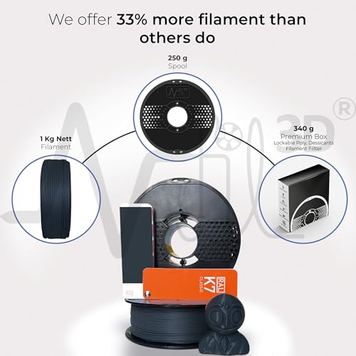 Image of NFIL3D 1KG Net Turbo Finish PLA+ Midnight Grey 3D Printer Filament | Filaments for 3D Printer| 1.75mm| Accuracy + /- 0.015mm | 1000g 3D Filament, 250g Spool, 350g Packaging Weight (Total Weight 1.6KG)