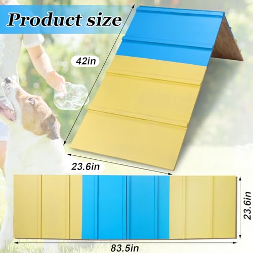 Spiareal-Dog-Agility-Equipment-835-x-236-Inch-Agility-A-Frame-Agility-Training-Equipment-for-Dogs-Jumping-Outdoor-Dog-Ramp-Dog-Agility-Course-Equipment-for-Climbing-Playground-Yellow-Blue Spiareal Dog Agility Equipment 835 x 236 Inch Agility A Frame Agility Training Equipment for Dogs Jumping Outdoor Dog Ramp Dog Agility Course Equipment for Climbing Playground Yellow Blue