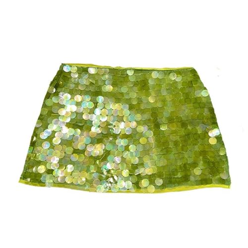 Women Y2K Sequin Mini Skirt A-Green S