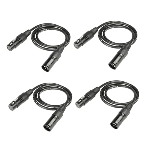 Câbles DMX XLR 4 pièces minkissy pour contrôle de lumière et éclairage de scène