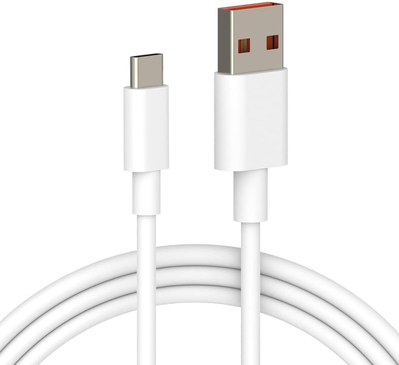 80W Type-C USB Cable for Tecno Pova Neo 3 Charging Cable Original Like Fast Charger Cable | Dash Warp Dart Flash Super Vooc Data Cable (7.3 Amp, 1 Meter, TCWT50B, White)