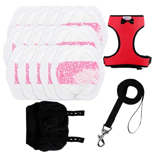 Yesito chicken diaper 1 pack of 15 pieces Soft Fabric pocket Collecting Chicken diapers| Soft Fabric Washable Poultry Diapers with Adjustable Harness & 5.4ft Leash for Hens Ducks Chicks