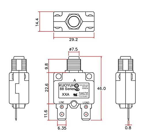 Protector de sobrecarga en miniatura contra fallos eléctricos con tapa hermética 3 años 5