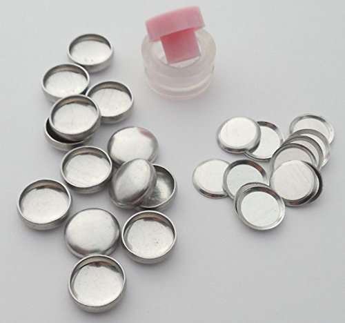 100 Buttonsucover Size 20 Flat Back Cover Buttons And Assembly Tool Kit #TOP1