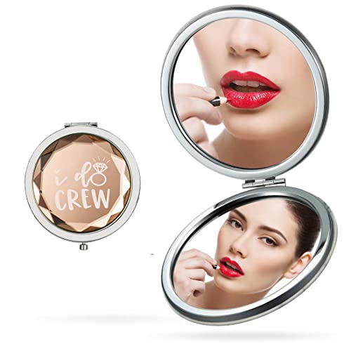 Cuterui Gifted Bridesmaid Gifts-6 Pcs I Do Crew Compact Mirrors For Bachelorette Party Wedding Bridal Shower Gifts Bridesmaid Proposal Gifts(Champagne) #TOP3
