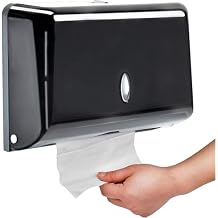Paper Towel Dispensers, Commercial Toilet Tissue Dispensers Wall Mount Paper Towel Holder C-Fold/Multifold Paper Towel Dispenser for Bathroom, KitchenBlack