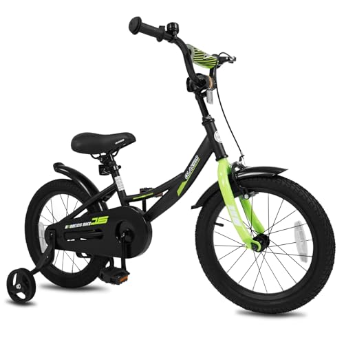 Olakids Kids Bike, 12 14 16 18 Inch BMX Style Toddlers Bicycle with Training Wheels Adjustable Seat Handlebar Coaster Brake Handbrake for Boys Girls