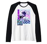 Photo Gallery samurai & great wave of kanagawa | japanese writing kanji maglia con maniche raglan Photo Gallery samurai & great wave of kanagawa | japanese writing kanji maglia con maniche raglan