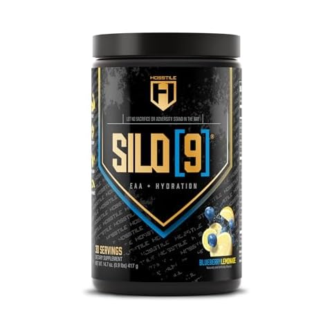 HOSSTILE SILO[9] Essential Amino Acids, EAA & BCAA Powder, Electrolyte Hydration Support, Enhance Muscle Recovery, Build Lean Muscle, Pre or Post Workout Drink, Blueberry Lemonade, 30 Servings Cover
