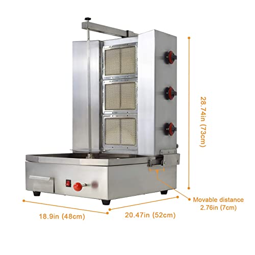 Yooyist 3 Burners Shawarma Doner Kebab Machine Grill Gyro Automatic Vertical Broiler #TOP2