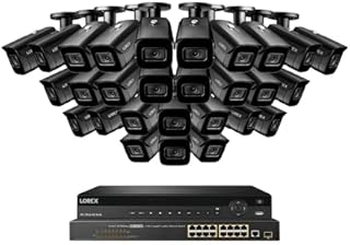 Lorex NC4K8F-3228BB 32 Channel 4K Surveillance System with N882A38B 8TB 4K Fusion NVR, 16 Port ACCLPS263B POE Switch and 28 LNB9242B 30FPS 8MP Audio Bullet Cameras