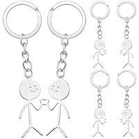 Ycgyycj 6 llaveros de hierro de acero inoxidable con doble