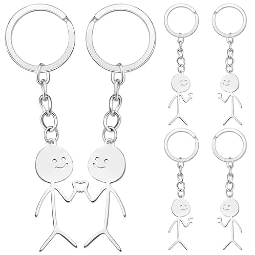 Ycgyycj 6 llaveros de hierro de acero inoxidable con doble corazón a corazón, regalo personalizado de villano de dibujos animados, regalo personalizado para pareja o amigos, multicolor, Talla única | Ya disponible en tu tienda friki favorita! En mundofriki.es!