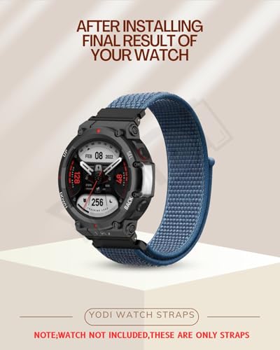 Image of YODI Strap Band Compatible with Amazfit T-Rex 2 Smartwatch Only Soft Silicone | Nylon | Chain | Leather Watch Straps with Installation Adjuster Tool For Amazfit TRex 2