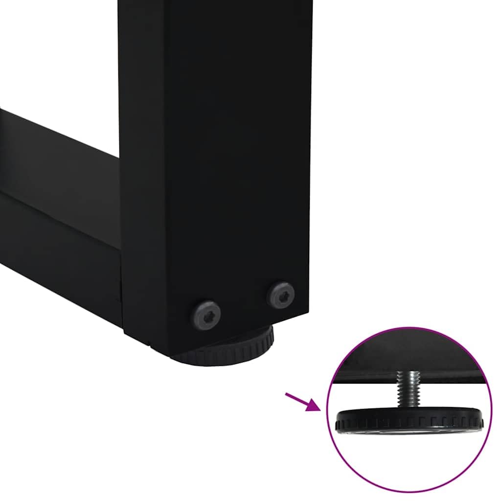 Modernas patas de mesa de centro con superficie recubierta de polvo, 2 patas de mesa de centro en forma de V de acero en negro con nivelación de pie ajustable para suelos irregulares, estables