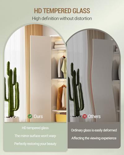 Miroir sur Pied 2-en-1 avec Roues 360° EDM42303W Hzuaneri