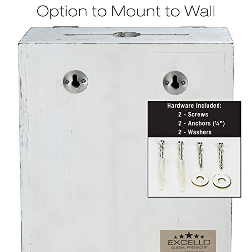 Excello Global Products Rustic White Suggestion Box With Lock: Wooden Ballot Comment Box, Wall Mounted Or Freestanding. Includes Printed Labels & Suggestion Pads Cards #TOP5