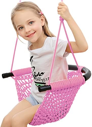 Hi-Na Kids Tree Swing Seat for Kids Rope Swing Seat, Indoor Swing for Kids Outdoor, Backyard Swing Tree Swing Seat Door Swing (Pink)