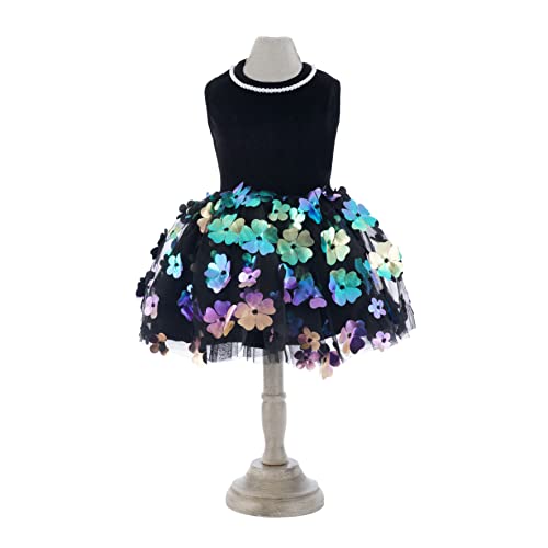 P.retty.dg Dog Dresses For Small Dogs Girl Dogs Cats Black Dress With Flowers Pet Elegant Floral Dresses Fashion Dogs Clothes Female Puppy Dresses Summer Dress Party Dress Dog Princess Dress Black Xl #TOP2