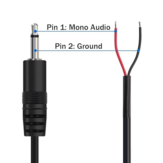10 Piezas Cable 3.5mm TS Macho a Puntas Peladas 25cm para Audio miniatura 4
