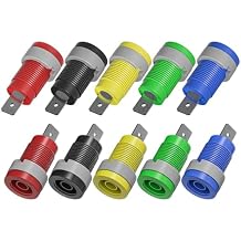 Goupchn 10PCS 4mm Banana Female Jack Panel Mount Socket Binding Post Adapters Five Colors for 4mm Banana Plug Connectors