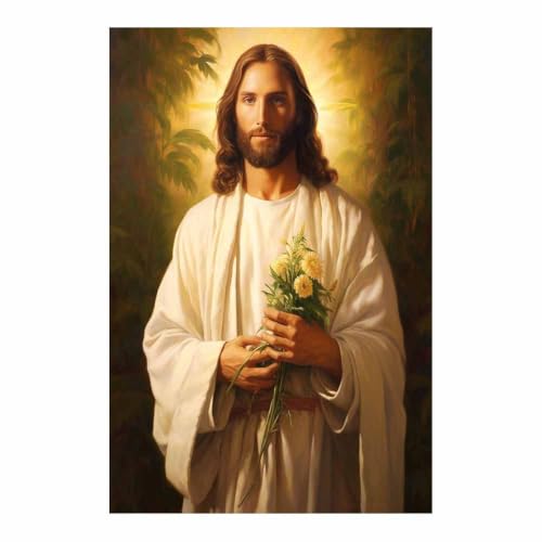 Tableau illustrations de Jésus floraux pour sérénité maison