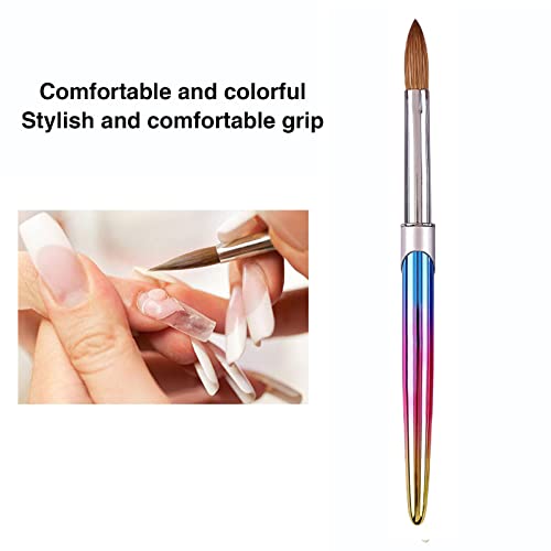 12# Acrylic Nail Brush,Acrylic Handle Professional Nail Art Powder Brush Manicure Tool ,Professional Nail Art Brush Manicure For Women,Nail Art Brush For Diy Home Salon Nail Art Manicure Tool (12# Colorful) #TOP4