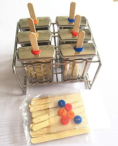 Miniatura 3 de Moldes de paletas de acero inoxidable y estante para hacer paletas de acero inoxidable, moldes para paletas de hielo sin bisfenol A, moldes para
