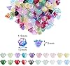 200pcs Bellflower Glass Beads, Mixed Colours Glass Flower Beads for Jewelry Making, Cute Bead with Colour Gradient Bellflowers Crystal Beads DIY Craft Accessories for Bracelets Necklaces Earrings #2