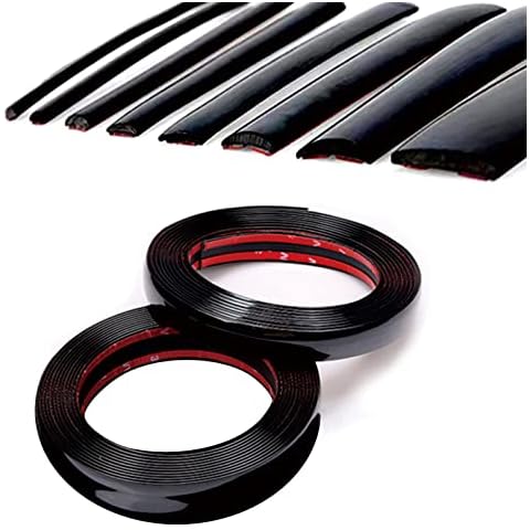16Ft Glossy Black Automotive Car Exterior and Interior Molding Trim Universal Bumper Window Door Body Side Decorative Strip Scratch-Proof (3/4 inch (20mm)) Cover