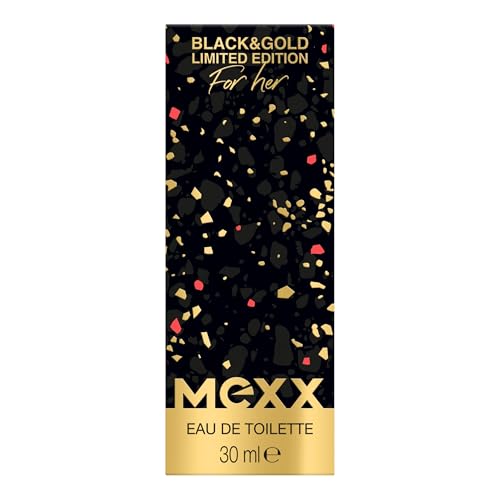 Mexx Black & Gold Limited Edition Woman Eau de Toilette, sinnlich-blumiger Damenduft, 30ml