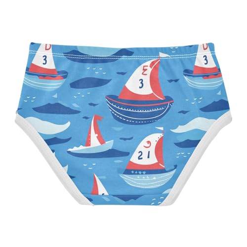 Wusikd Cute Boats Girls' Underwear Cotton Sails Girls Briefs Soft Toddler Underwear 2T2