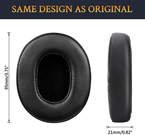 SOULWIT Earpads Cushions Replacement for Skullcandy Hesh 3/ANC/Evo & Venue ANC Wireless & Crusher Wireless/Evo/ANC/360 Over-Ear Headphones, Ear Pads with Upgraded Soft Protein Leather (Black)