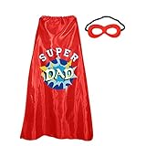 D.Q.Z Superhero Cape and Mask for Adults, Father's Day Gifts for Dad Men Birthday Family Day Party (Red)