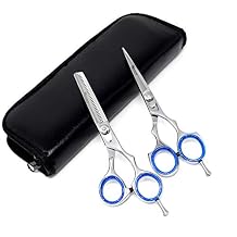5.5" Professional Hair Cutting & Thinning Barber Scissors Set, Stainless Steel, Lightweight Razor Edge Haircut Scissors for Hair Salon, Hairdresser