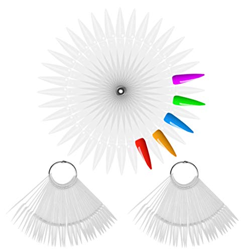 200 Pieces Transparent Nail Display Sticks, Nail Art Practice Stiletto Nail Tips Display Polish Board Display Pointed Tip Nail Color Display #TOP3